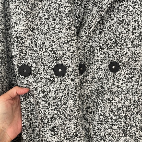 Steve Madden Women's Black and White Pea Coat ladies XL - Picture 5 of 7